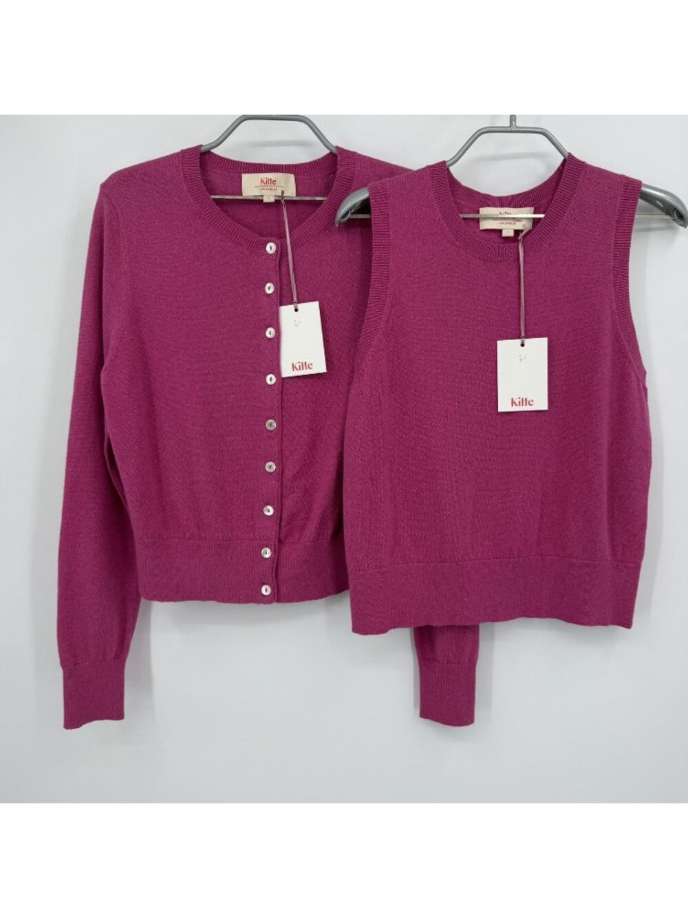 Kilte Collection Carrie Tank and Cardigan Sweater Matching Set Fuchsia size 1/S